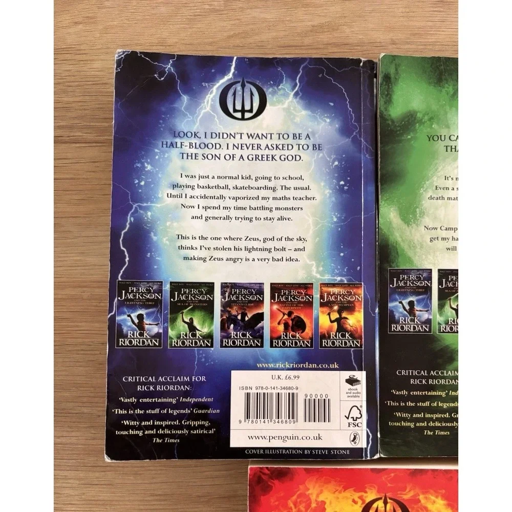 Percy Jackson Lot 5 Rick Riordan Sea Monsters Titan Curse Labyrinth Lightning +